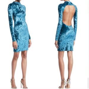 Caroline Constas Victoire Velvet Open Back Mini Dress M